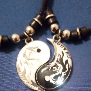 Yin and Yang matching necklaces